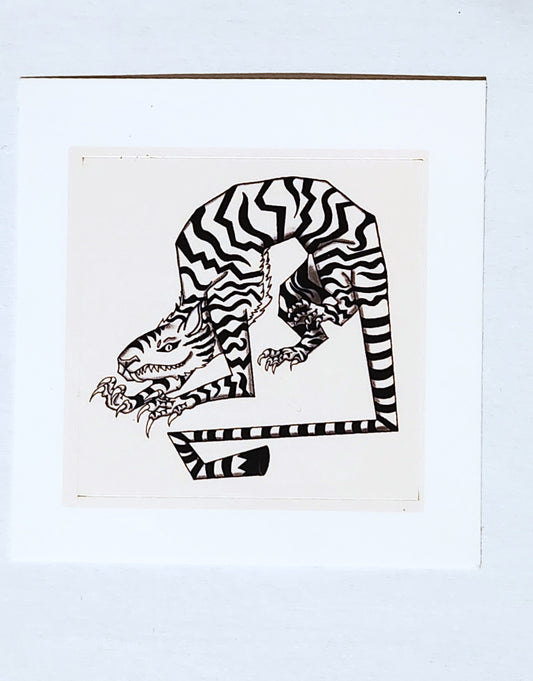 Tiger square sticker 2x2 inches